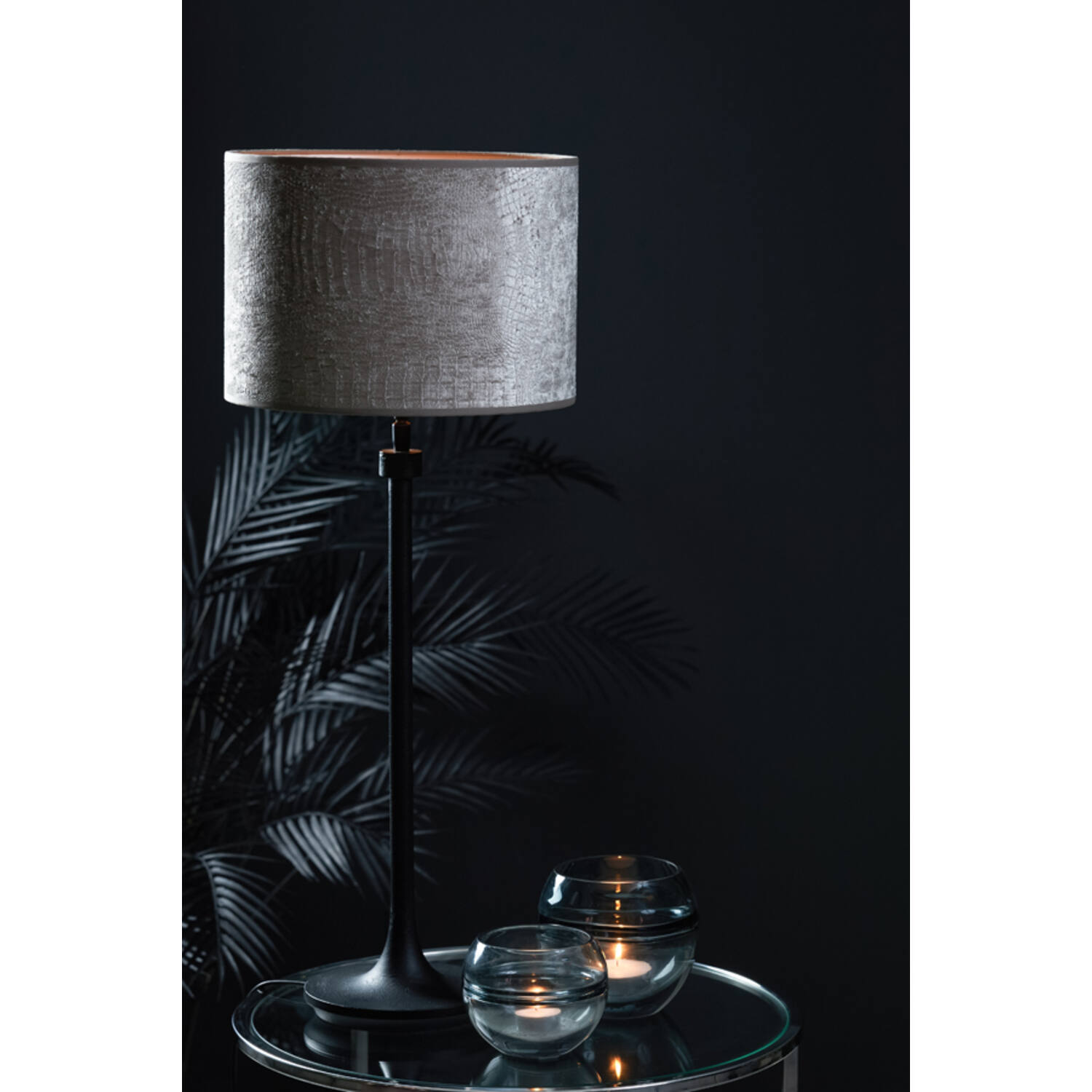 Shade cylinder 30-30-21 cm CHELSEA velours silver - TOWNHOUSE Interiør